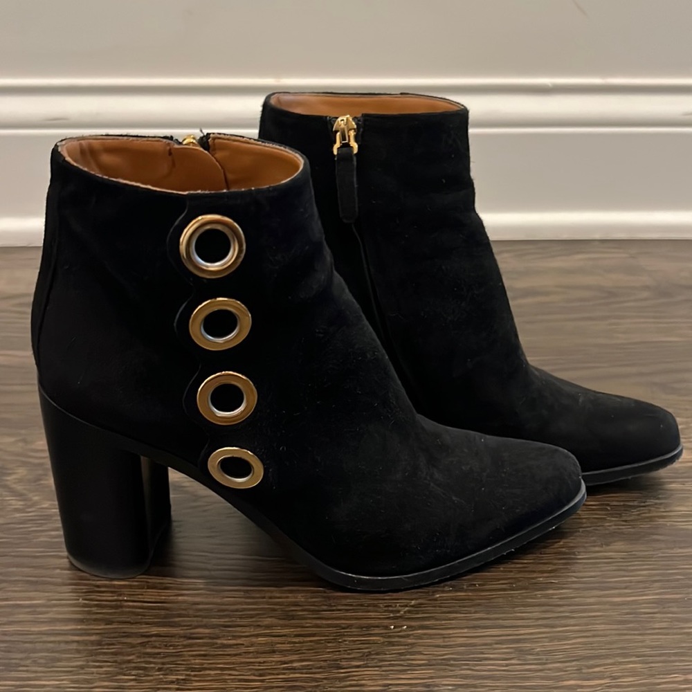 Chloe Suede Scallop Ankle Booties size 36